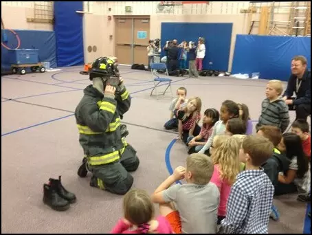 Fireman at a School