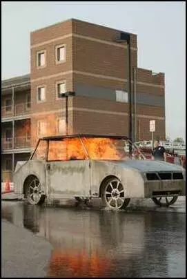 Burning car prop pic